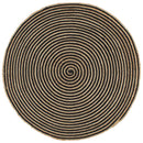 håndlavet jutetæppe med spiraldesign sort 90 cm
