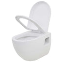 væghængt toilet med skjult cisterne keramik hvid