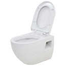 væghængt toilet med skjult cisterne keramik hvid