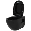 væghængt toilet med skjult cisterne keramik sort
