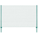 trådhegn med stolper 25 x 2 m stål grøn