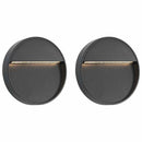 udendørs LED-væglamper 2 stk. 3 W rund sort
