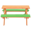 picnicbord med bænke til børn 89 x 79 x 50 cm massivt grantræ