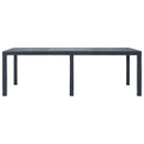 havebord 220 x 90 x 72 cm plastik rattanlook antracitgrå