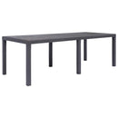 havebord 220 x 90 x 72 cm plastik rattanlook brun