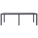 havebord 220 x 90 x 72 cm plastik rattanlook brun