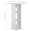 barbord 60x60x110 cm hvid