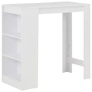 barbord med hylde 110x50x103 cm hvid