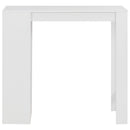 barbord med hylde 110x50x103 cm hvid
