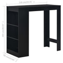 barbord med hylde sort 110 x 50 x 103 cm