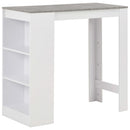 barbord med hylde 110x50x103 cm hvid