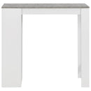 barbord med hylde 110x50x103 cm hvid