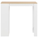 barbord med hylde 110x50x103 cm hvid