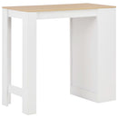 barbord med hylde 110x50x103 cm hvid