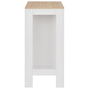 barbord med hylde 110x50x103 cm hvid