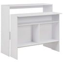 barbord med 2 bordplader 130x40x120 cm hvid