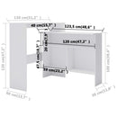 barbord med 2 bordplader 130x40x120 cm hvid