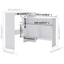 barbord med 2 bordplader 130x40x120 cm hvid