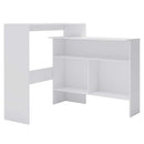 barbord med 2 bordplader 130x40x120 cm hvid