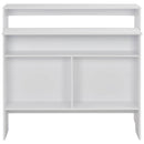 barbord med 2 bordplader 130x40x120 cm hvid