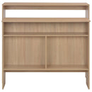 barbord med 2 bordplader 130x40x120 cm egetræsfarvet