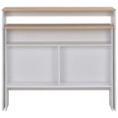 barbord med 2 bordplader 130x40x120 cm hvid og eg