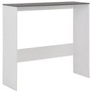 barbord med 2 bordplader 130x40x120 cm hvid og grå