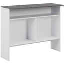 barbord med 2 bordplader 130x40x120 cm hvid og grå