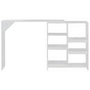 barbord med flytbar hylde 138x39x110 cm hvid