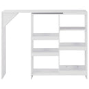 barbord med flytbar hylde 138x39x110 cm hvid