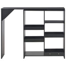 barbord med flytbar hylde 138x39x110 cm sort