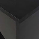 barbord med flytbar hylde 138x39x110 cm sort