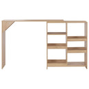 barbord med flytbar hylde 138x39x110 cm egetræsfarve