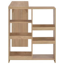 barbord med flytbar hylde 138x39x110 cm egetræsfarve