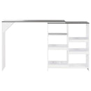 barbord med flytbar hylde 138x39x110 cm hvid