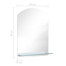 vægspejl med hylde 50x70 cm hærdet glas