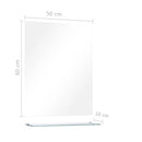 vægspejl med hylde 50 x 60 cm hærdet glas
