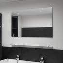 vægspejl med hylde 100x60 cm hærdet glas