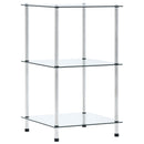 reol 3 hylder 40x40x67 cm hærdet glas transparent