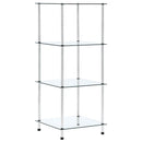 reol 4 hylder 40x40x100 cm hærdet glas transparent