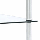 reol 4 hylder 40x40x100 cm hærdet glas transparent