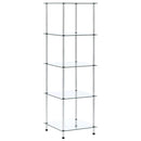 reol 5 hylder 40x40x130 cm hærdet glas transparent