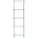 reol 5 hylder 40x40x130 cm hærdet glas transparent