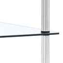 reol 5 hylder 40x40x130 cm hærdet glas transparent