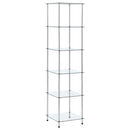 reol 6 hylder 40x40x160 cm hærdet glas transparent