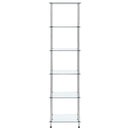 reol 6 hylder 40x40x160 cm hærdet glas transparent
