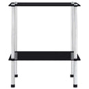 reol 2 hylder 40x40x47 cm hærdet glas sort