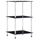 reol 3 hylder 40x40x67 cm hærdet glas sort