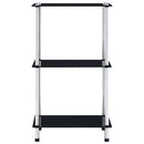 reol 3 hylder 40x40x67 cm hærdet glas sort