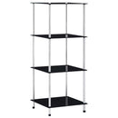 reol 4 hylder 40x40x100 cm hærdet glas sort